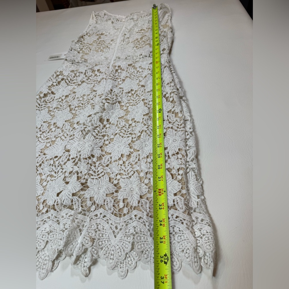 NWT Soieblu white lace dress with beige cutouts women’s size small (bin P) - Picture 8 of 11